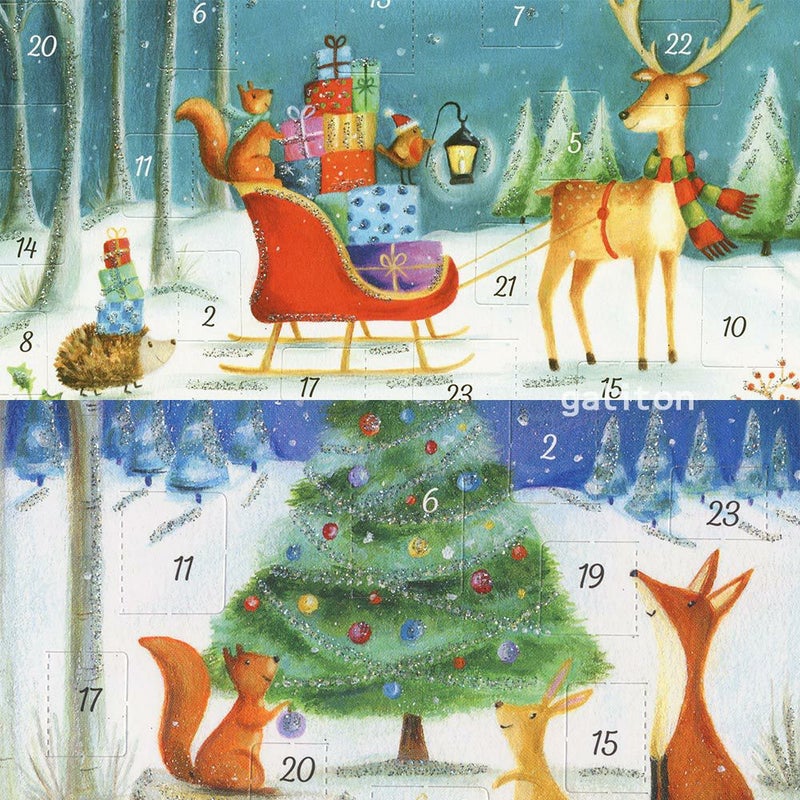 【xmas限定販売】 アドヴェントカード2枚組ろ（ラメ付）