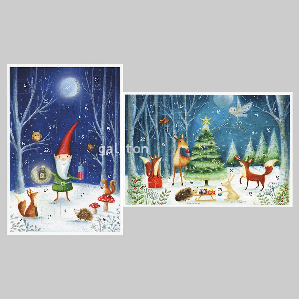 【xmas限定販売】 アドヴェントカード2枚組は（ラメ付）