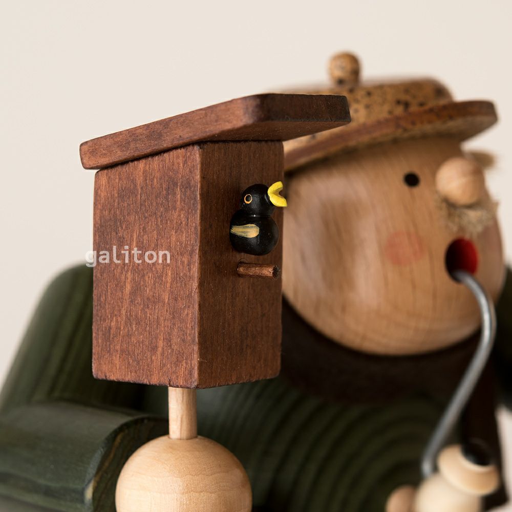 煙出し人形 KWO太っちょ小鳥好き 座り 21570