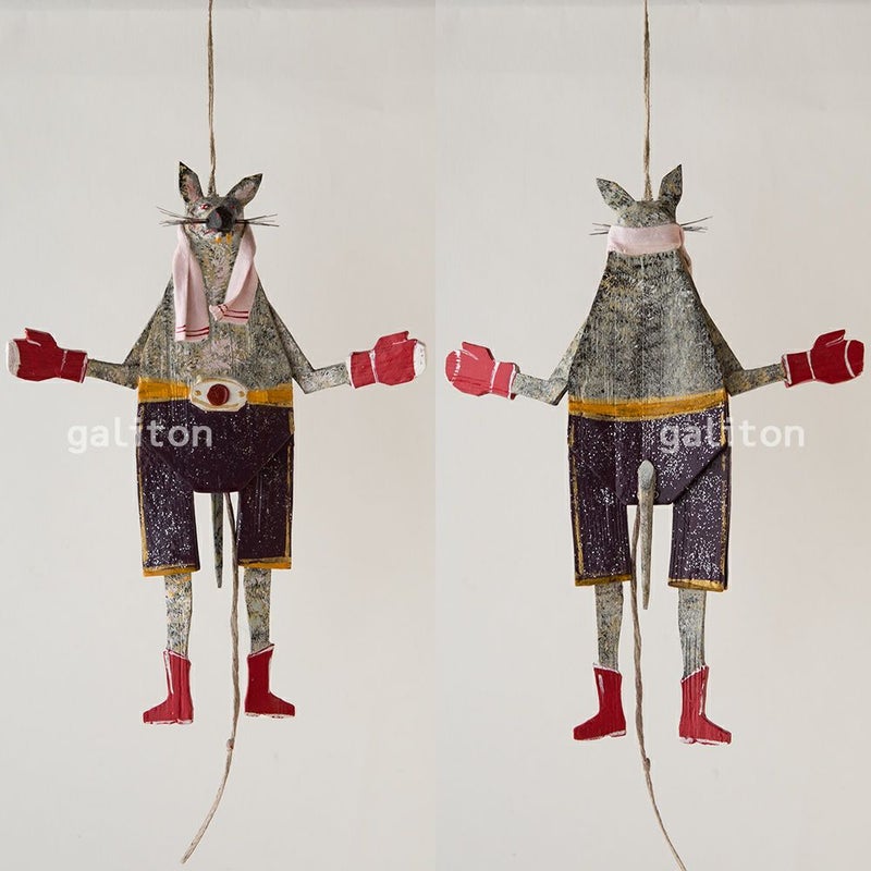 Oberammergauer Schnuerlkasperl なたのハンペルマン ボクシングねずみ